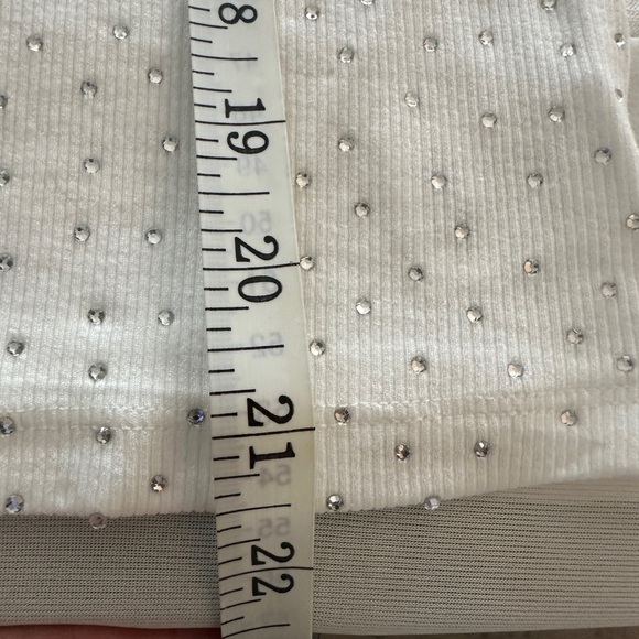 Davi & Dani White Rhinestone Ribbed Tank Size M/L - Picture 8 of 8